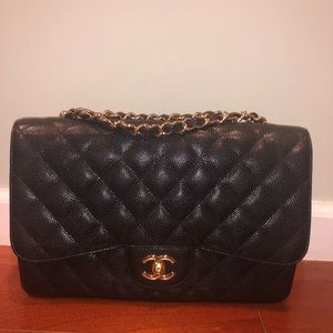 SOLD  100% authentic Chanel single flap jumbo